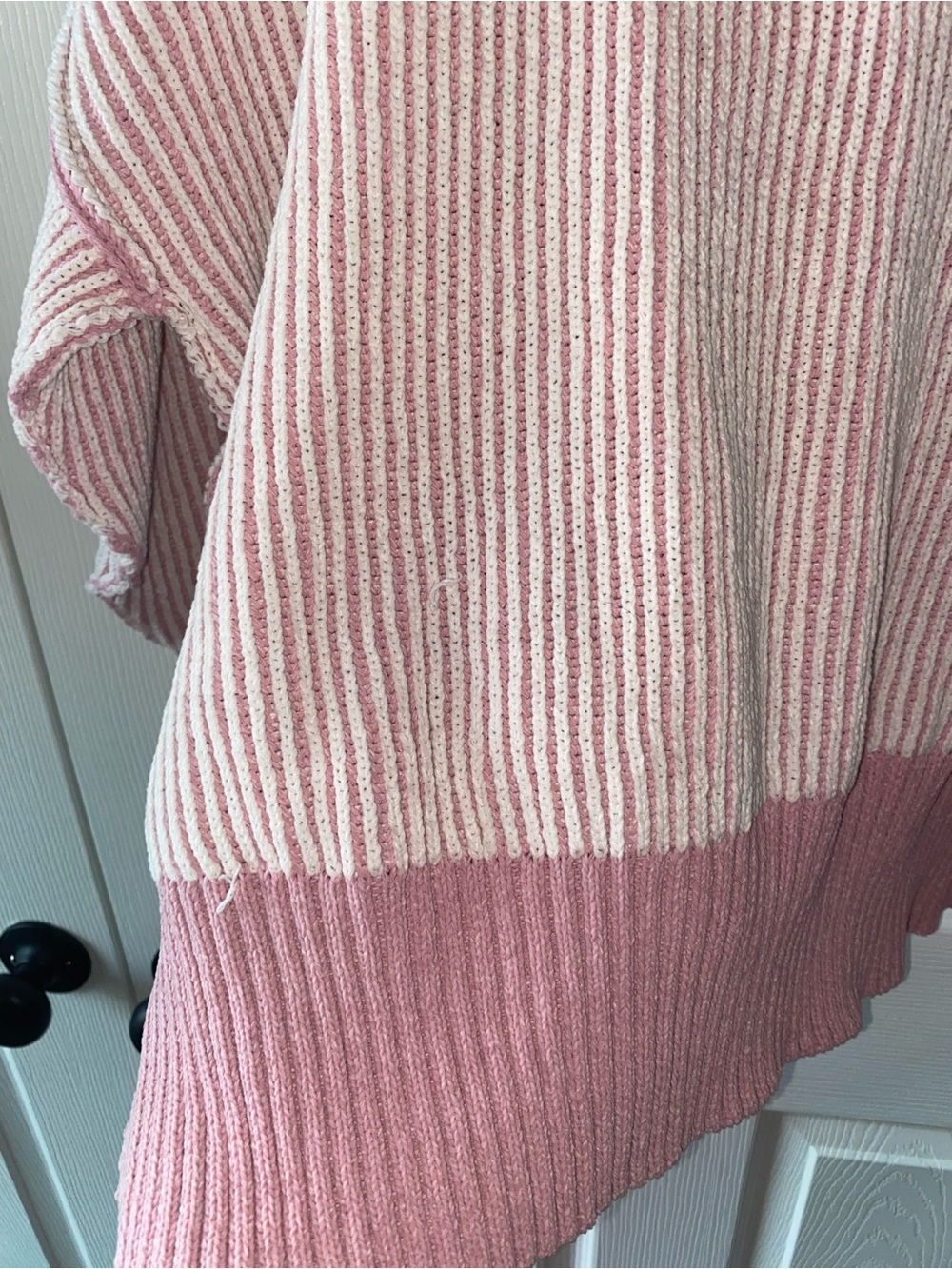 Altar'd State Two-Tone Pink Ribbed Drop-Shoulder Sweater - Picture 2 of 5